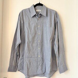 Christian Dior Men's Blue Check Print Designer Button Down Shirt Size 42